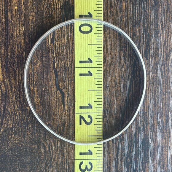 VTG Solid Sterling Silver 925 Flower Design Bangle Bracelet Size 7.5" Fit - Picture 7 of 9